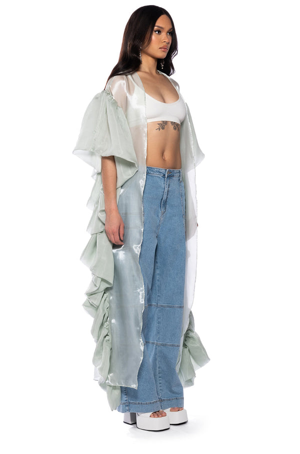 LUXE RUFFLE SLEEVE DUSTER