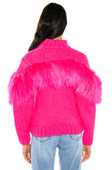 LYLA FAUX FUR DETAIL COZY SWEATER