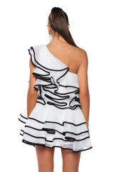 LYLA ONE SHOULDER RUFFLE MINI DRESS