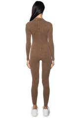 MADDELYN ZIP FRONT LONG SLEEVE CATSUIT