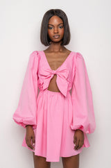 MADE OF SUNLIGHT OFF THE SHOULDER MINI DRESS