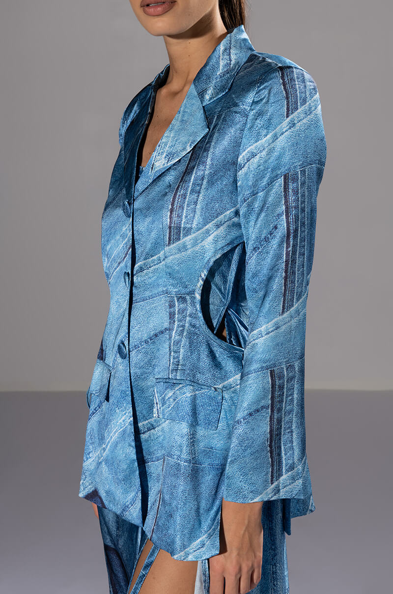 MADE YOU LOOK PRINTED DRESS AND BLAZER