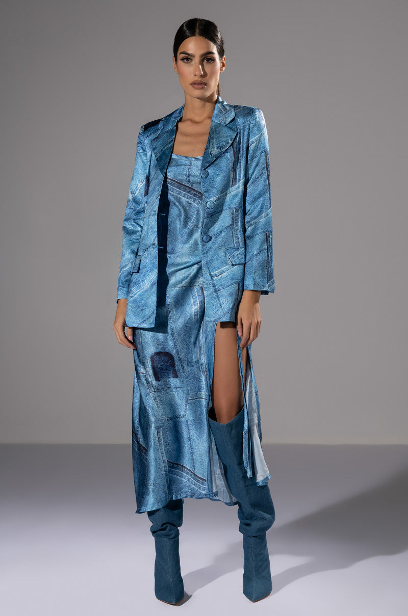 MADE YOU LOOK PRINTED DRESS AND BLAZER