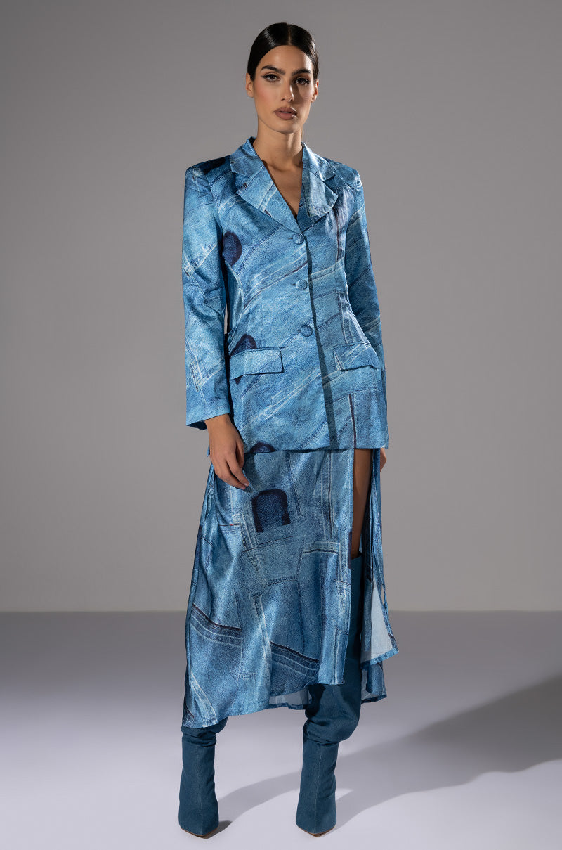 MADE YOU LOOK PRINTED DRESS AND BLAZER