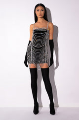MADE YOU LOOK RHINESTONE MINI DRESS