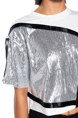 MAKE IT SHINE SEQUIN DETAIL T-SHIRT