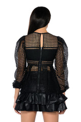 MAKE THE WORLD YOURS PEPLUM FITTED LONG SLEEVE BLOUSE