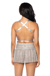 MAKE YOU MISS ME RHINESTONE MINI DRESS