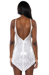 MARGO SEQUIN SLEEVELESS V NECK MINI DRESS