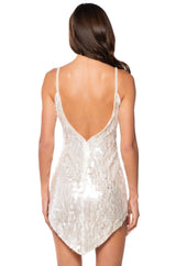 MARGO SEQUIN SLEEVELESS V NECK MINI DRESS