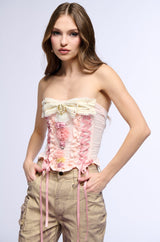 MARIE FLORAL LACE UP CORSET