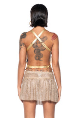 MARIELA RHINESTONE ENCRUSTED COWL NECK TOP