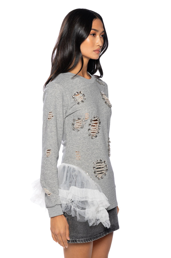 MARIELLA EMBELLISHED SWEATSHIRT