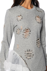 MARIELLA EMBELLISHED SWEATSHIRT