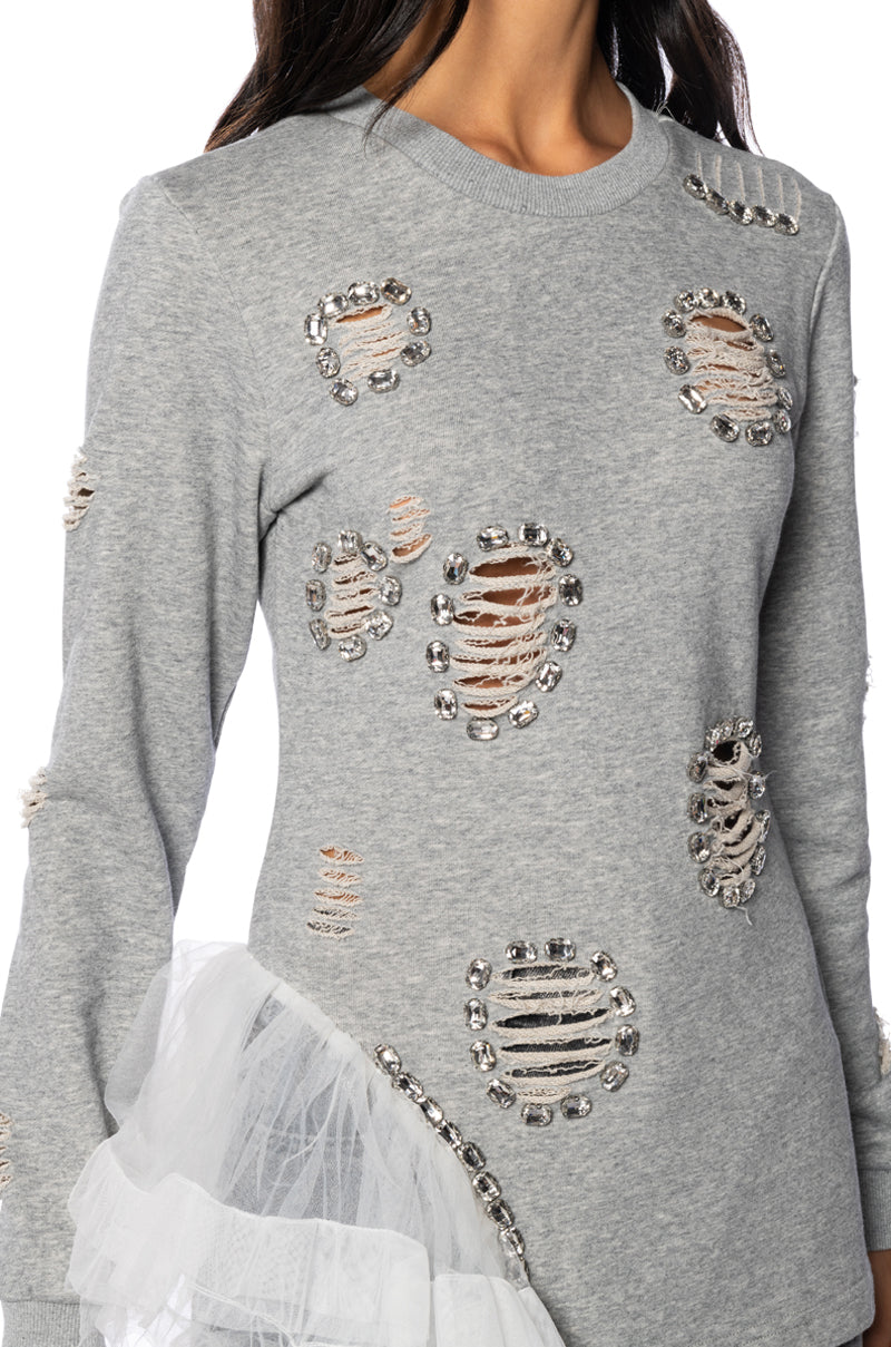 MARIELLA EMBELLISHED SWEATSHIRT