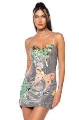 MARIPOSA STRAPLESS SEQUIN MINI DRESS