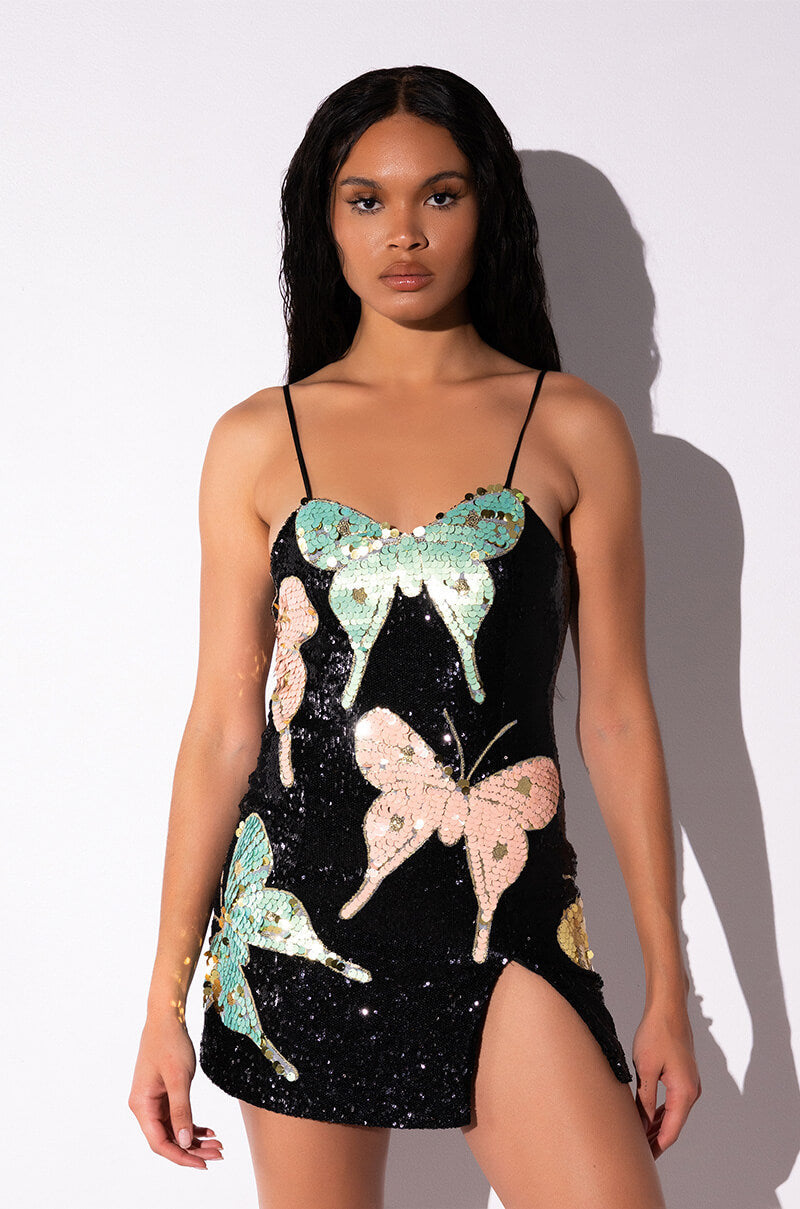 MARIPOSA STRAPLESS SEQUIN MINI DRESS