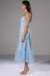 MARIPOSA SLEEVELESS APPLIQUE MIDI DRESS