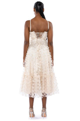 MARIPOSA SLEEVELESS APPLIQUE MIDI DRESS