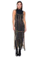 MARLOWE ALL OVER CHAIN MAXI DRESS