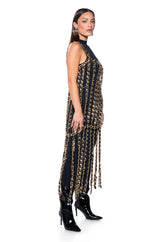 MARLOWE ALL OVER CHAIN MAXI DRESS