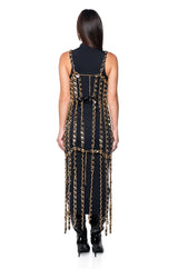 MARLOWE ALL OVER CHAIN MAXI DRESS