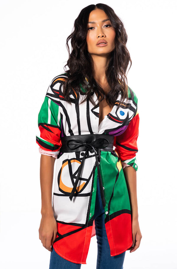 MASTERPIECE BUTTON DOWN MINI DRESS