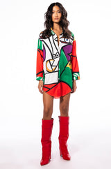 MASTERPIECE BUTTON DOWN MINI DRESS