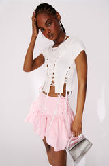 MAYBE LATER LACE UP SHIRT