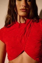 MAYBE NEXT TIME RUCHED TOP IN RED