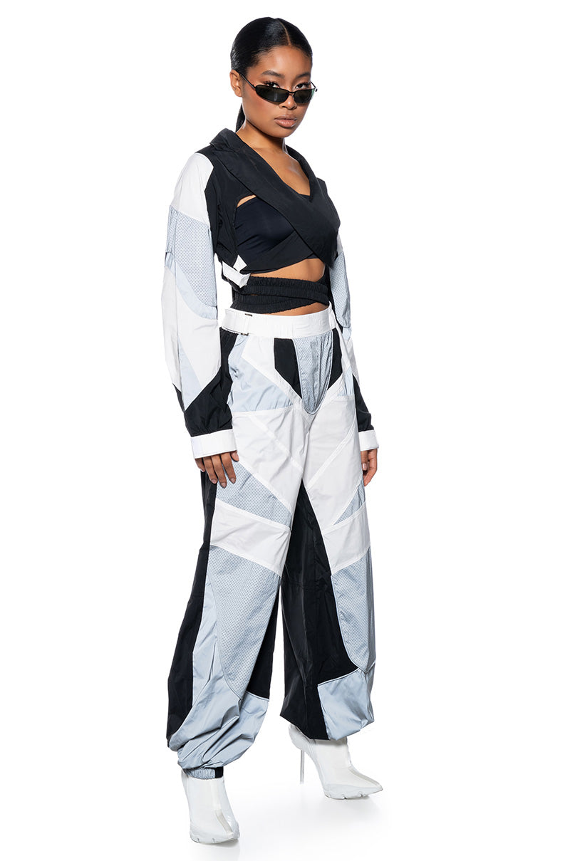 MEANS BUSINESS NYLON CUT OUT TOP