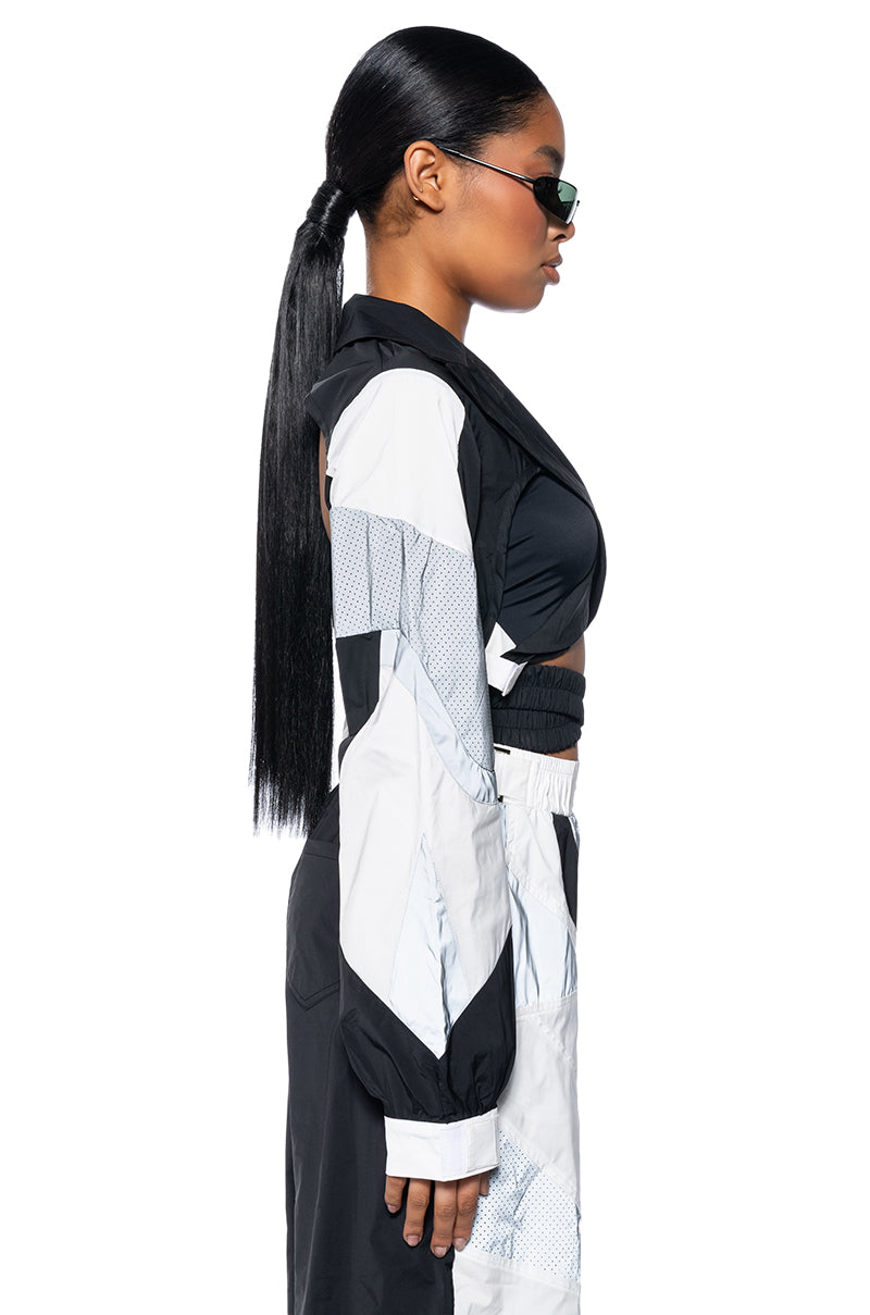 MEANS BUSINESS NYLON CUT OUT TOP