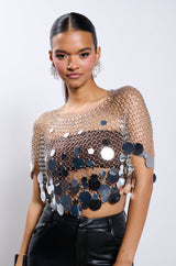 METALLIC SEQUIN CHAIN METAL TOP