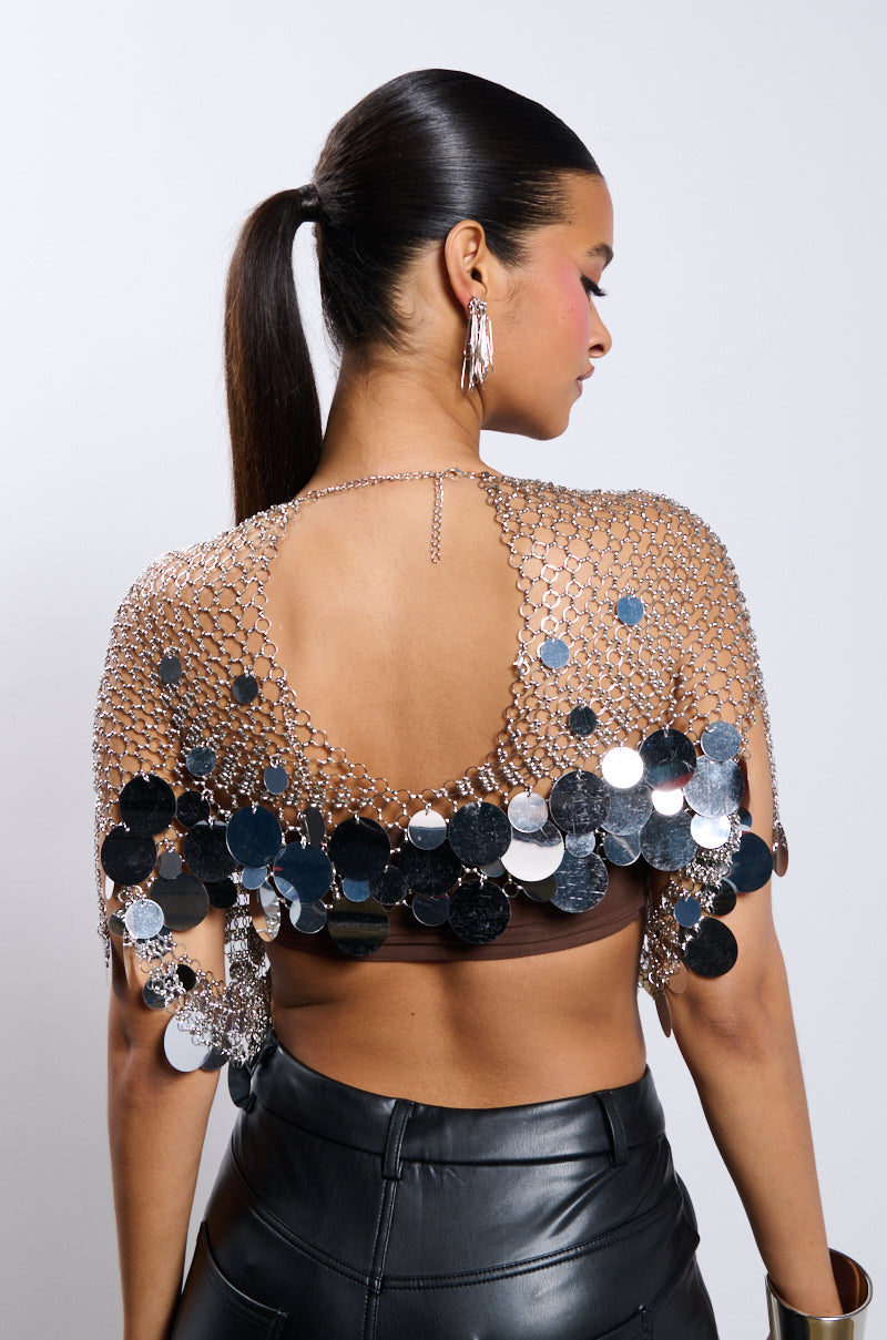 METALLIC SEQUIN CHAIN METAL TOP