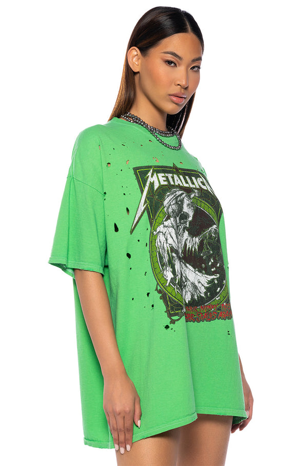 METALLICA GRAPHIC T SHIRT IN GREEN