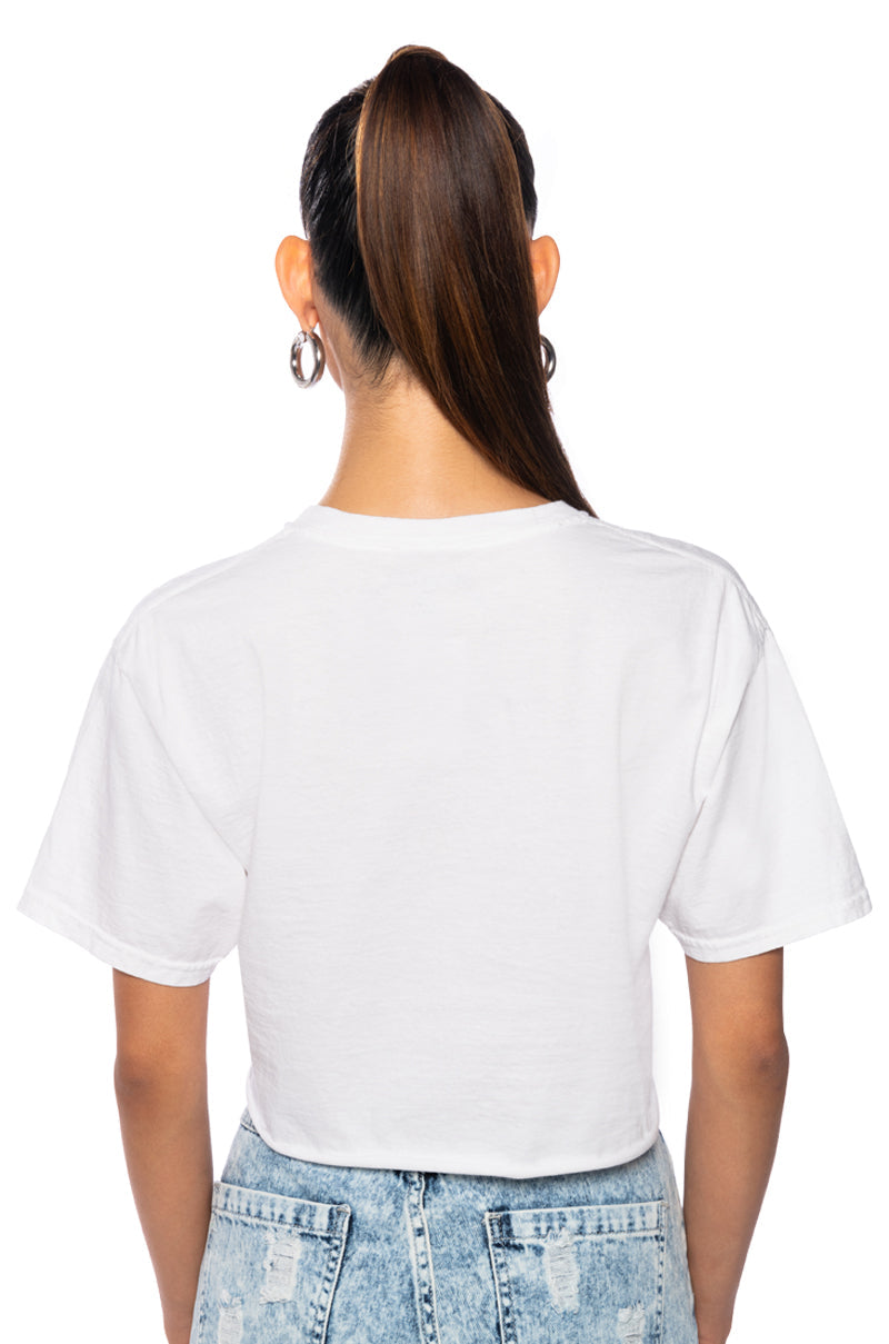 METALLICA FLORAL SKULL CROPPED T SHIRT