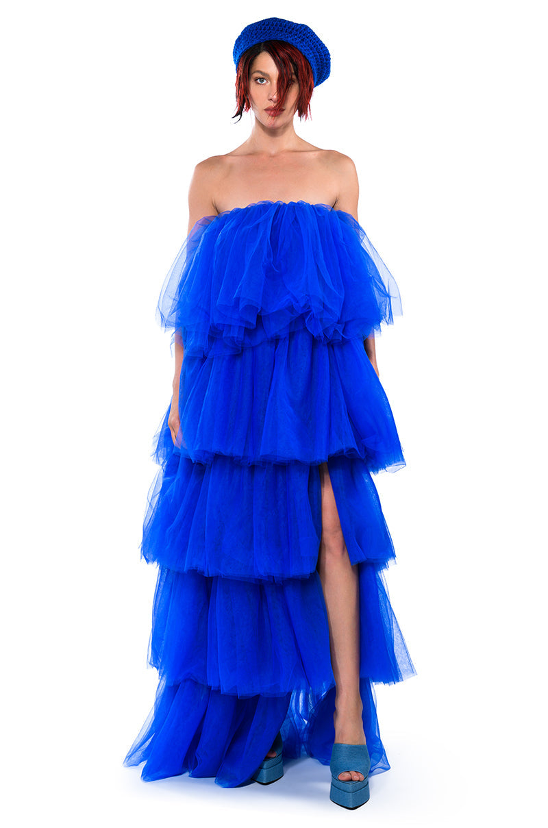 MIA ASYMMETRICAL LAYERED MAXI DRESS