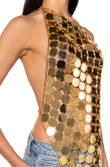 MICAH ASYMMETRICAL MIRROR TOP
