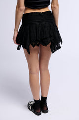 MICAH FLOUNCE MINI SKIRT IN BLACK