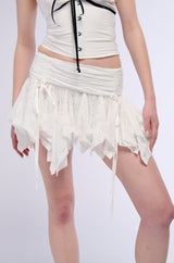 MICAH FLOUNCE MINI SKIRT IN IVORY