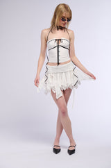 MICAH FLOUNCE MINI SKIRT IN IVORY