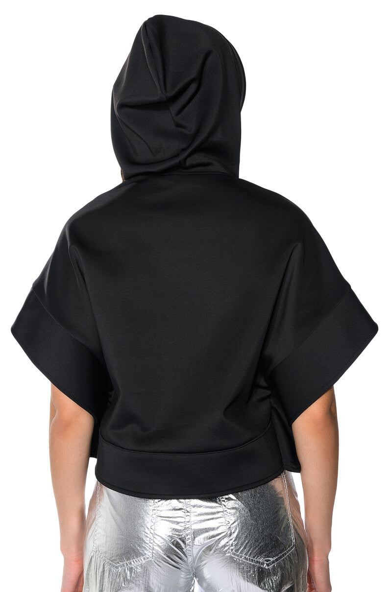 MIDNIGHT CALLS CROPPED HOODIE
