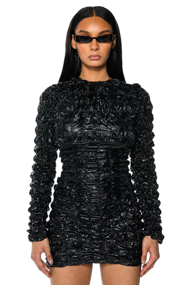 MIDNIGHT CITY LONG SLEEVE MINI DRESS