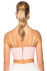 MIDNIGHT RUCHED MESH CORSET