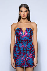 MIDNIGHT SPECIAL SEQUIN DETAILED MINI DRESS