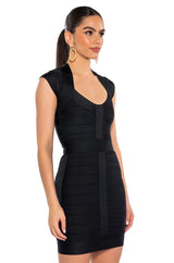 MILA CAP SLEEVE SOFT BANDAGE MINI DRESS