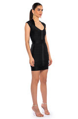 MILA CAP SLEEVE SOFT BANDAGE MINI DRESS