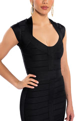 MILA CAP SLEEVE SOFT BANDAGE MINI DRESS