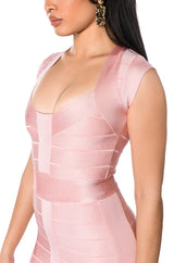 MILA CAP SLEEVE SOFT BANDAGE MINI DRESS