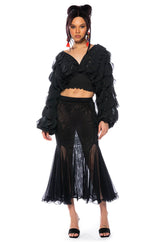 MILANIA LAYERED CHIFFON DEEP V BLOUSE
